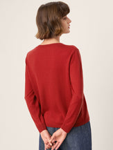 100% Extra-Fine Merino Wool Buttoned Knit Cardigan CAYLA by LINTICO for women