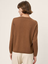 100% Extra-Fine Merino Wool Buttoned Knit Cardigan CAYLA by LINTICO for women