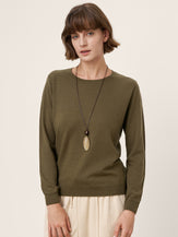 100% Extra-Fine Merino Wool Essential Crew Neck Knit Sweater BRIDGET by LINTICO for women
