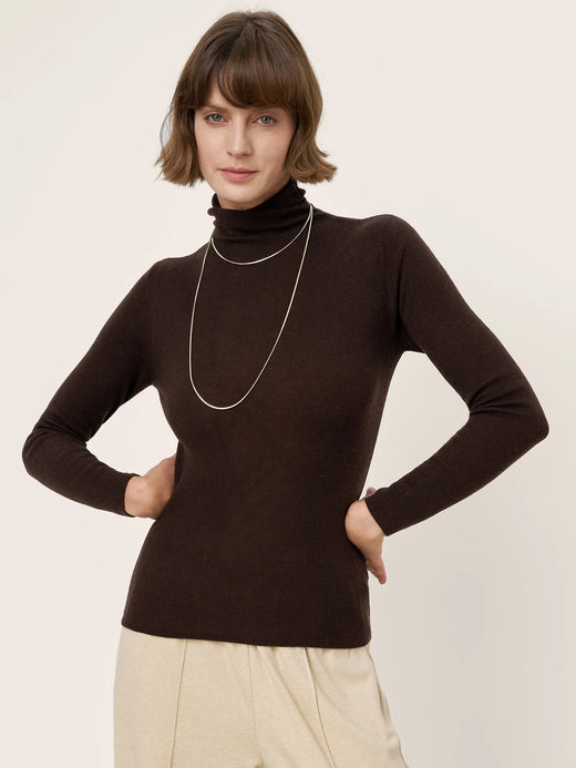 100% Extra-Fine Merino Wool Turtleneck Knit Sweater JOLENE