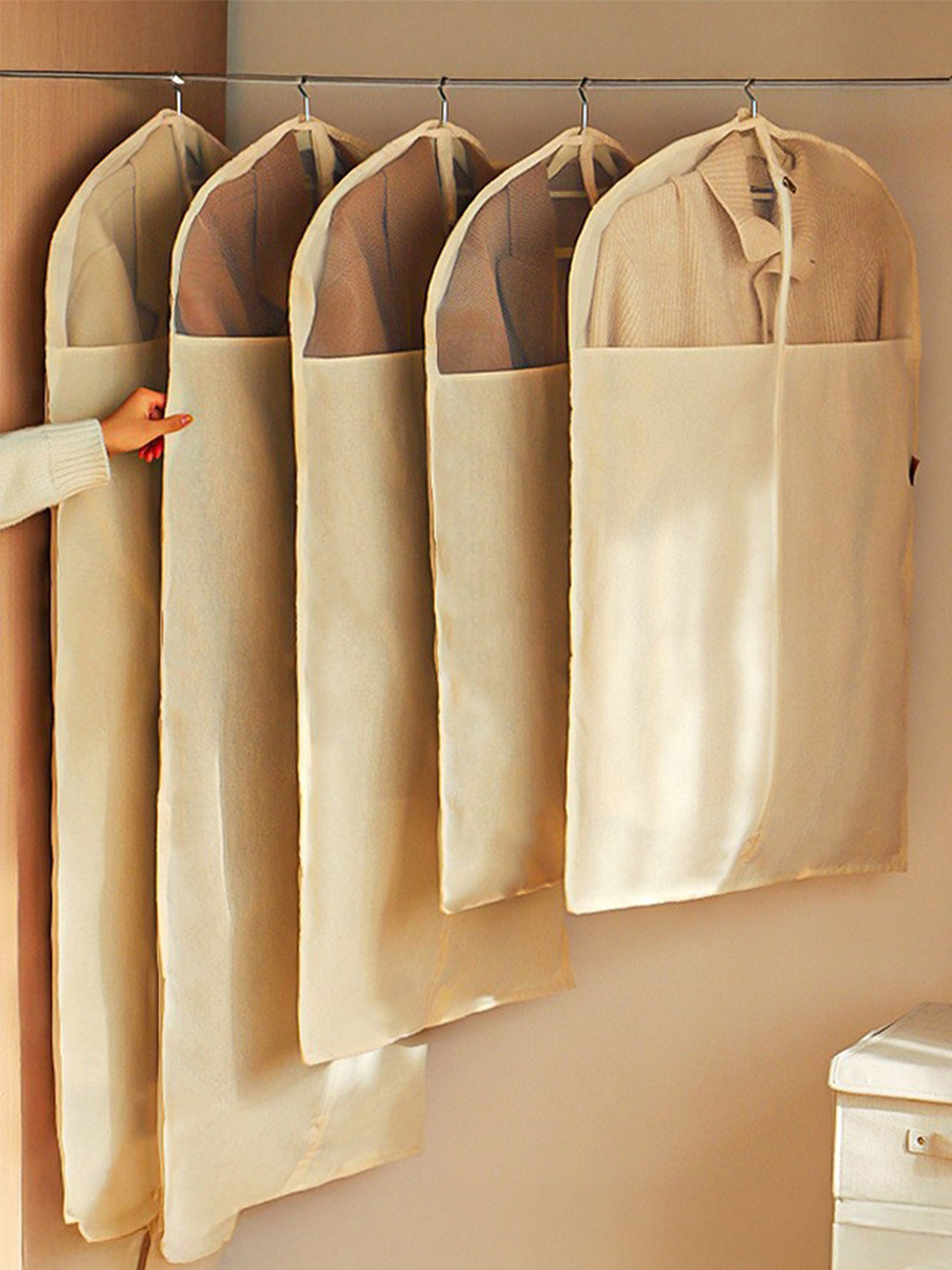 Linen Cotton Clear Window Dust-Proof Storage Bags by LINTICO for women