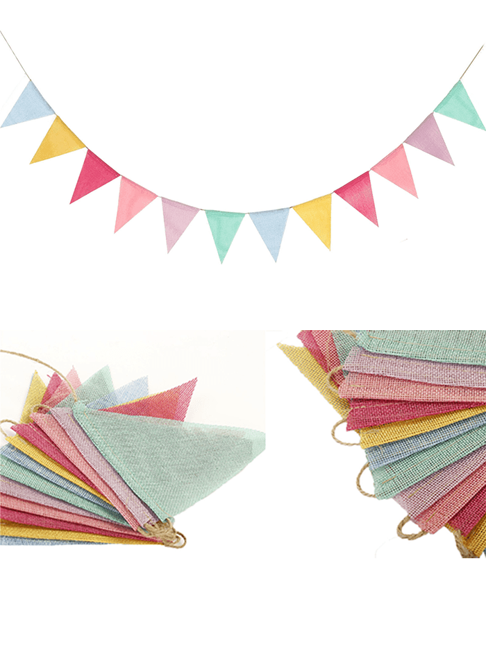 Sustainable Linen-Look Bunting Flags - One-Size - ACCESSORIES-Others