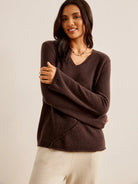 100% Cashmere Hand-Stitched V-Neck Pullover