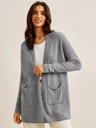 Mongolian Cashmere Removable Waist Rope Open Cardigan