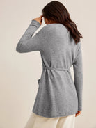 Mongolian Cashmere Removable Waist Rope Open Cardigan