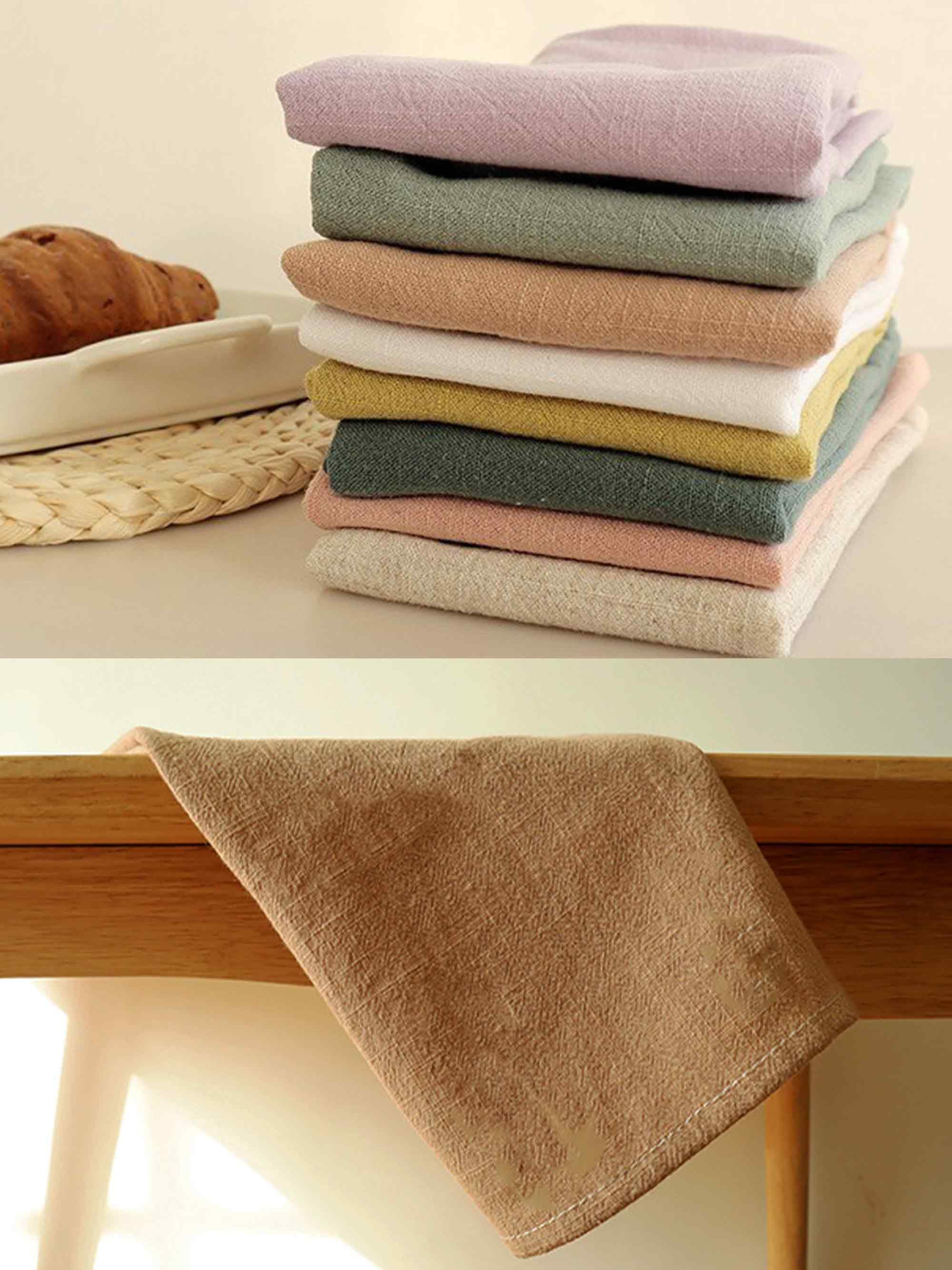 Cotton Linen Napkins Solid Color Placemats Tea Towels - ACCESSORIES-Others