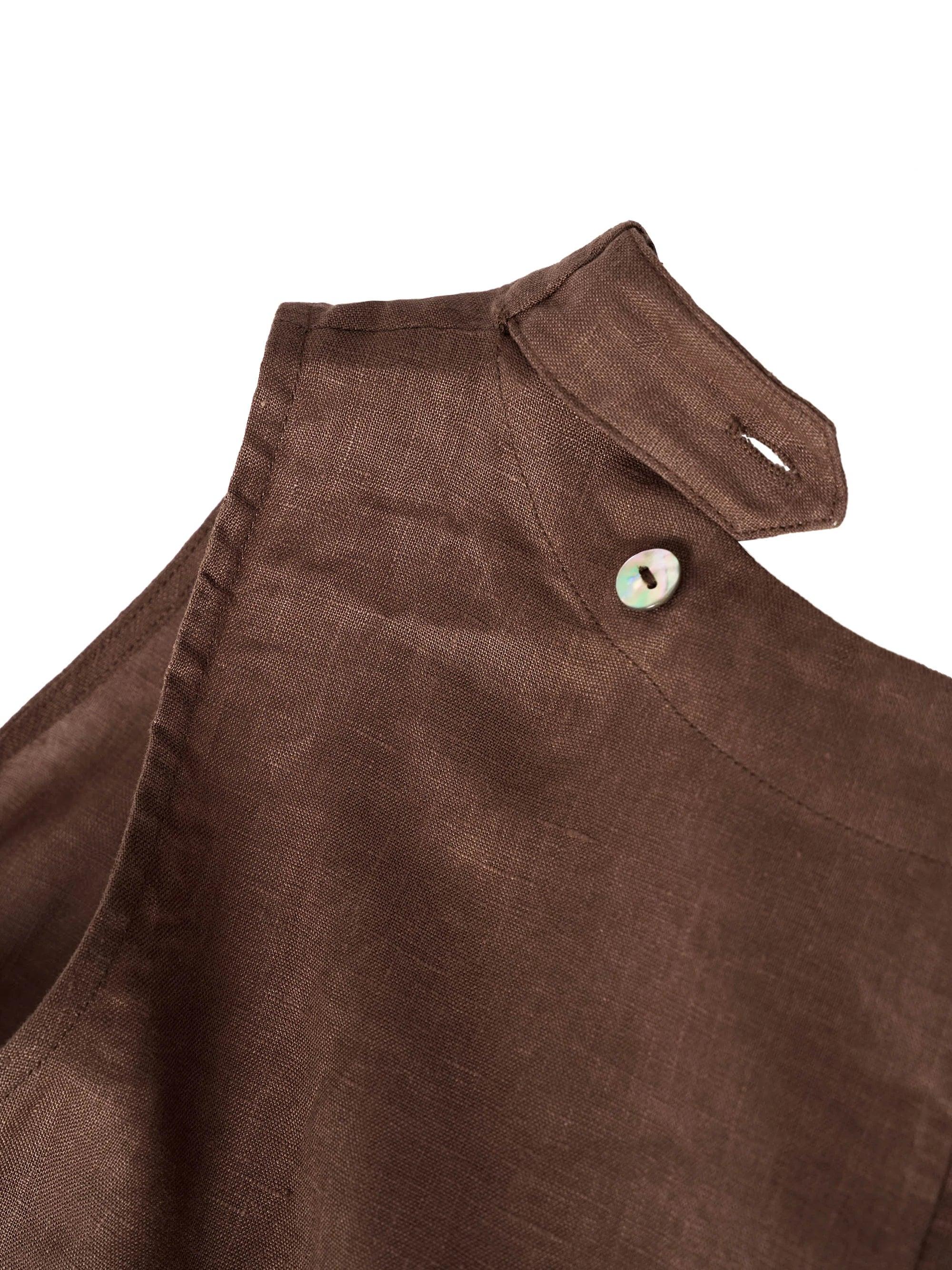 100% Linen Lightweight Sleeveless Dress SIENNA - DRESSES-Linen Midi