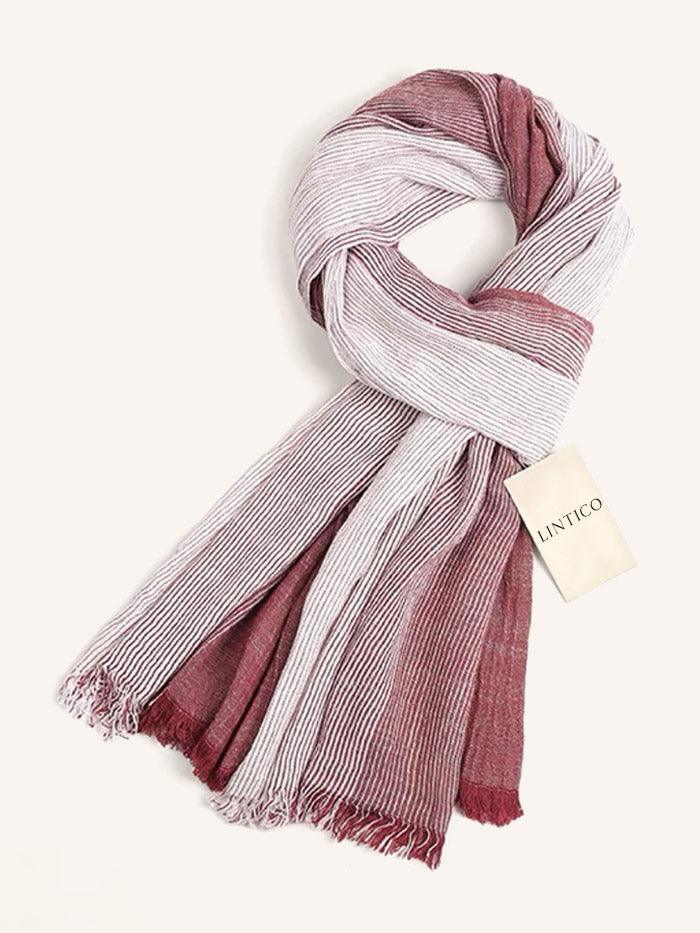 Flowfold Linen Blend Scarf - Coral / One-Size - ACCESSORIES-Scarf