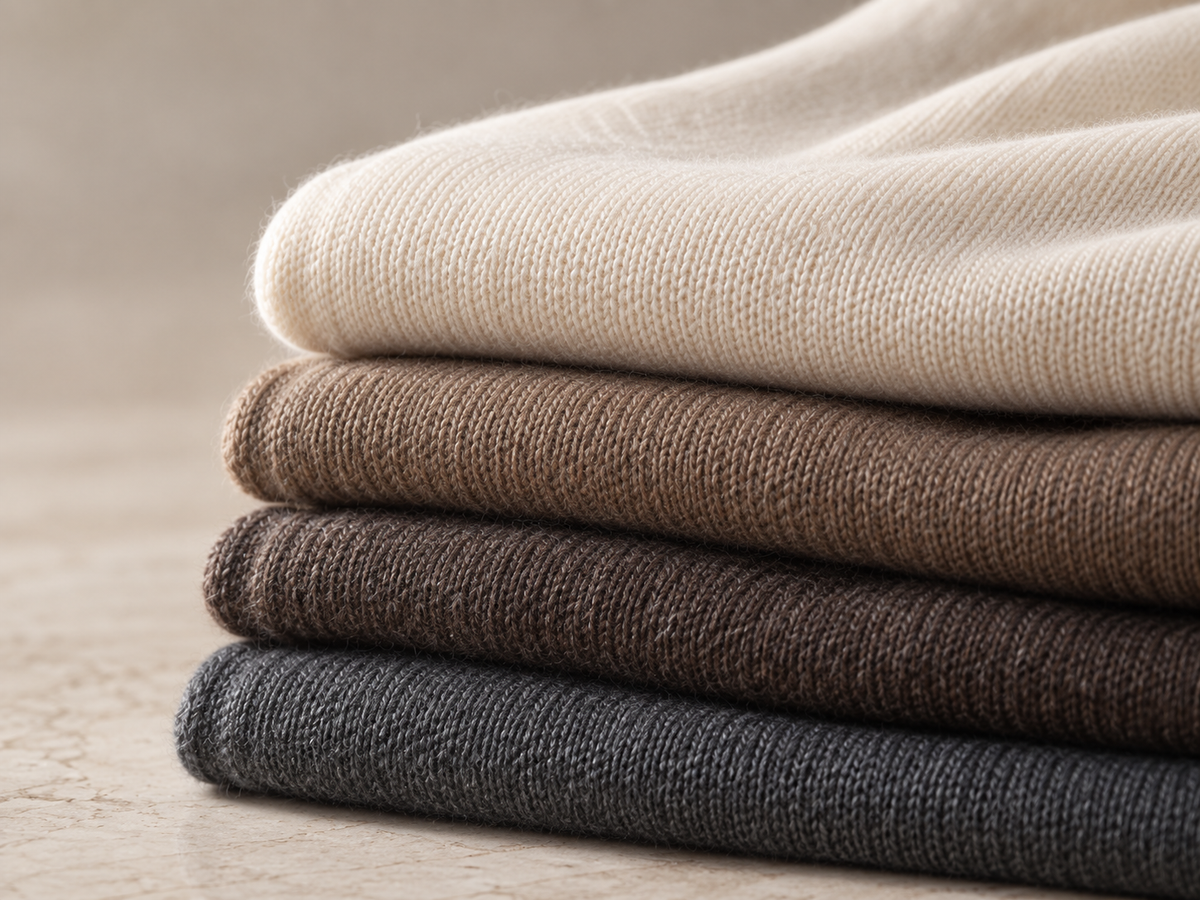 Cared-for wool-cashmere knitwear prepared for winter wear