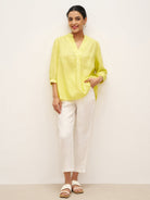 100% Linen Dress Shirt JOANNA - TOPS-Linen Blouses