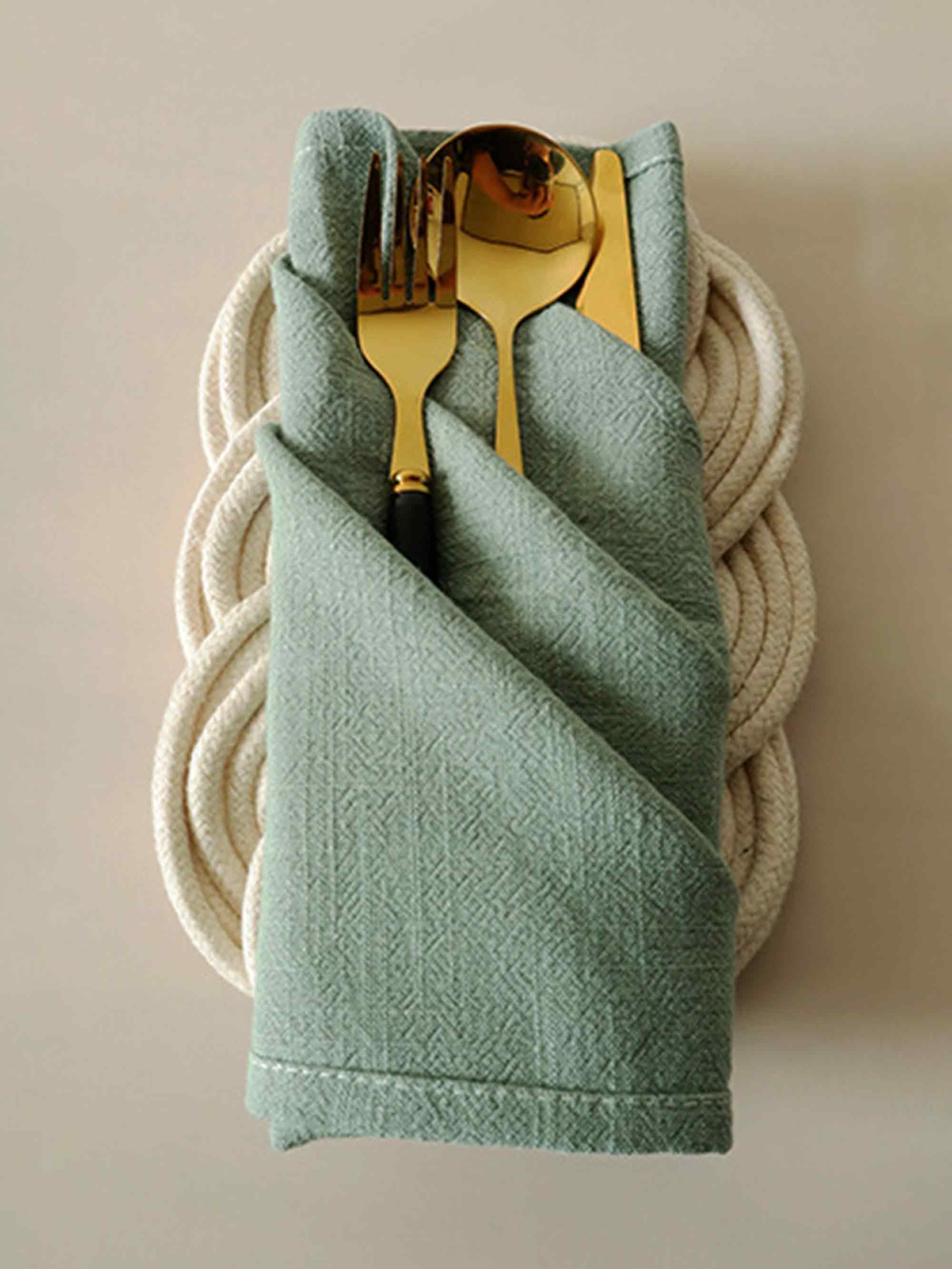 Cotton Linen Napkins Solid Color Placemats Tea Towels - ACCESSORIES-Others