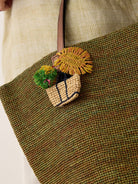 Handwoven Raffia Tote Bag With Leather Handles by LINTICO for women