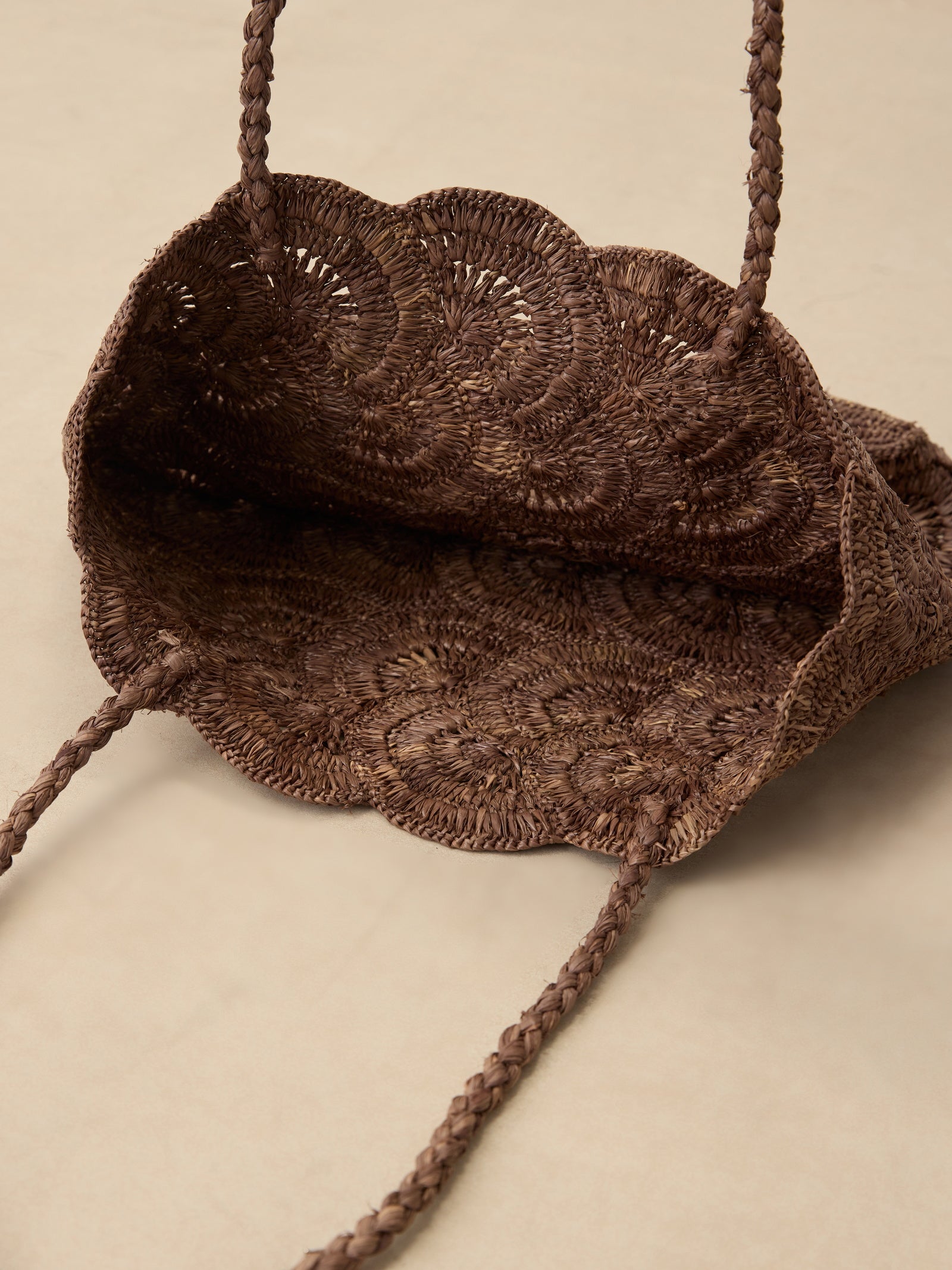 Handwoven Raffia Floral Pattern Tote Bag by LINTICO for women