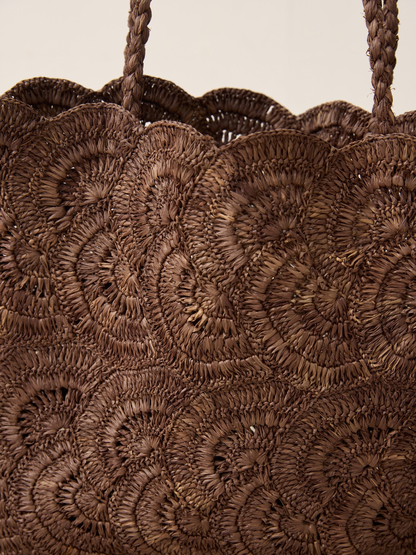 Handwoven Raffia Floral Pattern Tote Bag by LINTICO for women