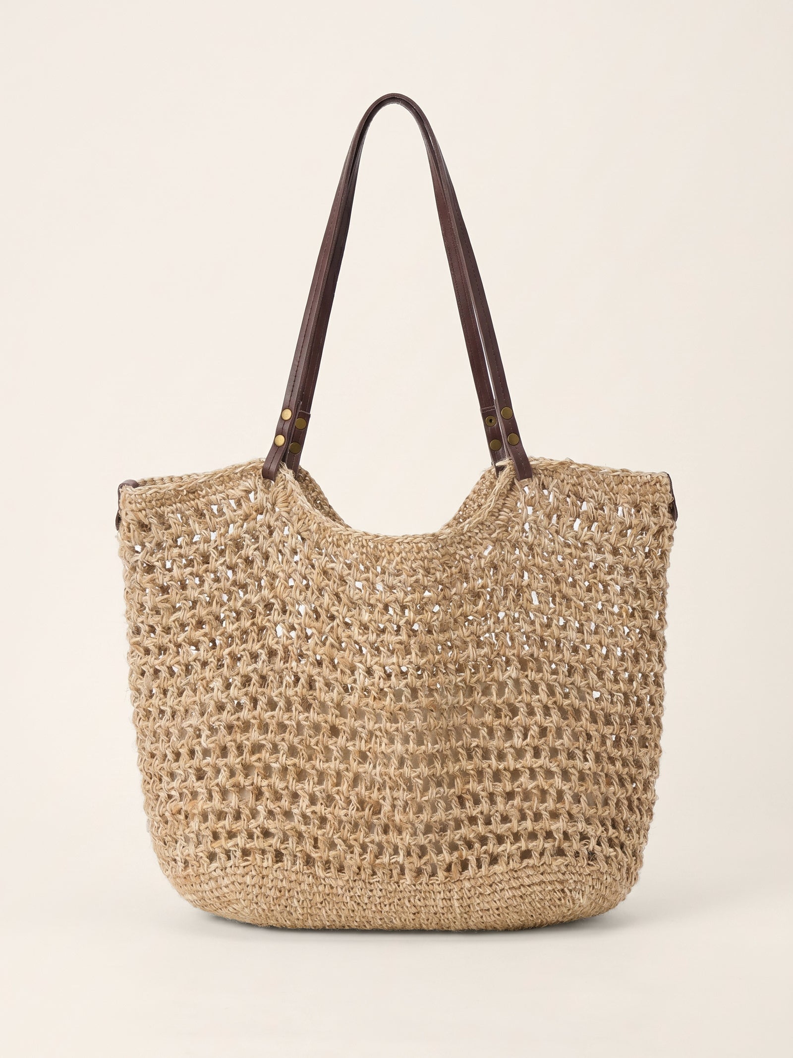 Linen-Cotton Open-Weave Tote Bag With Zip Pouch by LINTICO for women