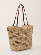 Linen-Cotton Open-Weave Tote Bag With Zip Pouch by LINTICO for women
