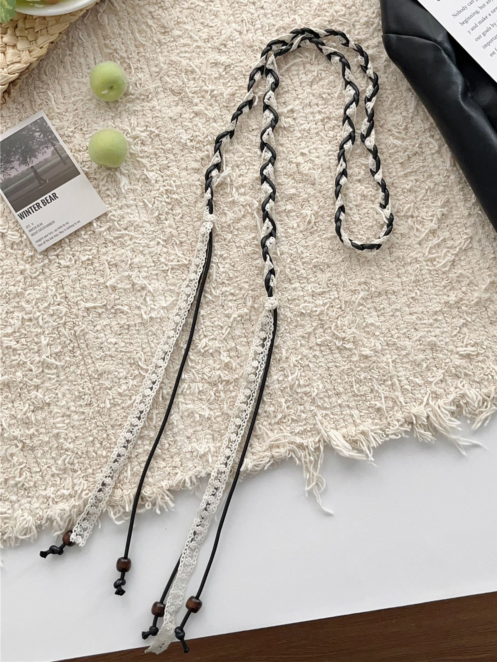 Linen Woven Belt With Fringes by LINTICO for women