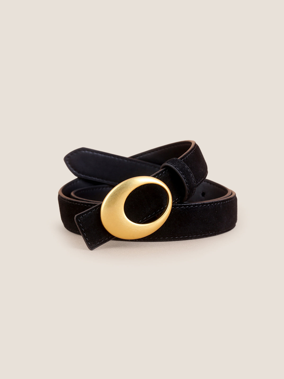 Luxury Suede Cowhide Belt Oval Alloy Buckle