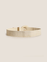 Natural Woven Straw Belt With Square Buckle by LINTICO
