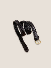 Premium Cowhide Retro Hand-Woven Belt With Alloy Buckle by LINTICO