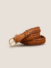 Premium Cowhide Retro Hand-Woven Belt With Alloy Buckle by LINTICO