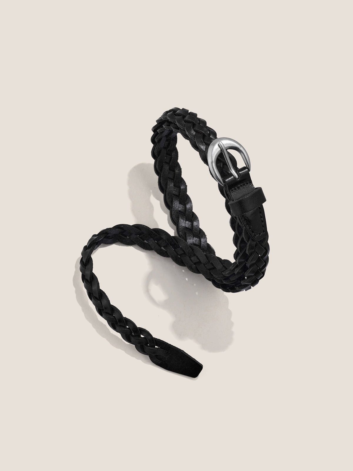 Premium Cowhide Retro Hand Woven Twisted Thin Belt