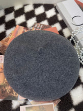 100% Wool Retro Hand-Knit Beret by LINTICO for women