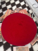 100% Wool Retro Hand-Knit Beret by LINTICO for women