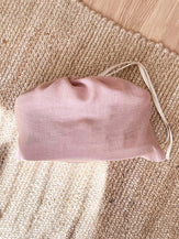 100% Linen Solid-Color Drawstring Storage Bag by LINTICO for women