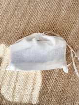 100% Linen Solid-Color Drawstring Storage Bag by LINTICO for women
