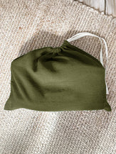 100% Linen Solid-Color Drawstring Storage Bag by LINTICO for women