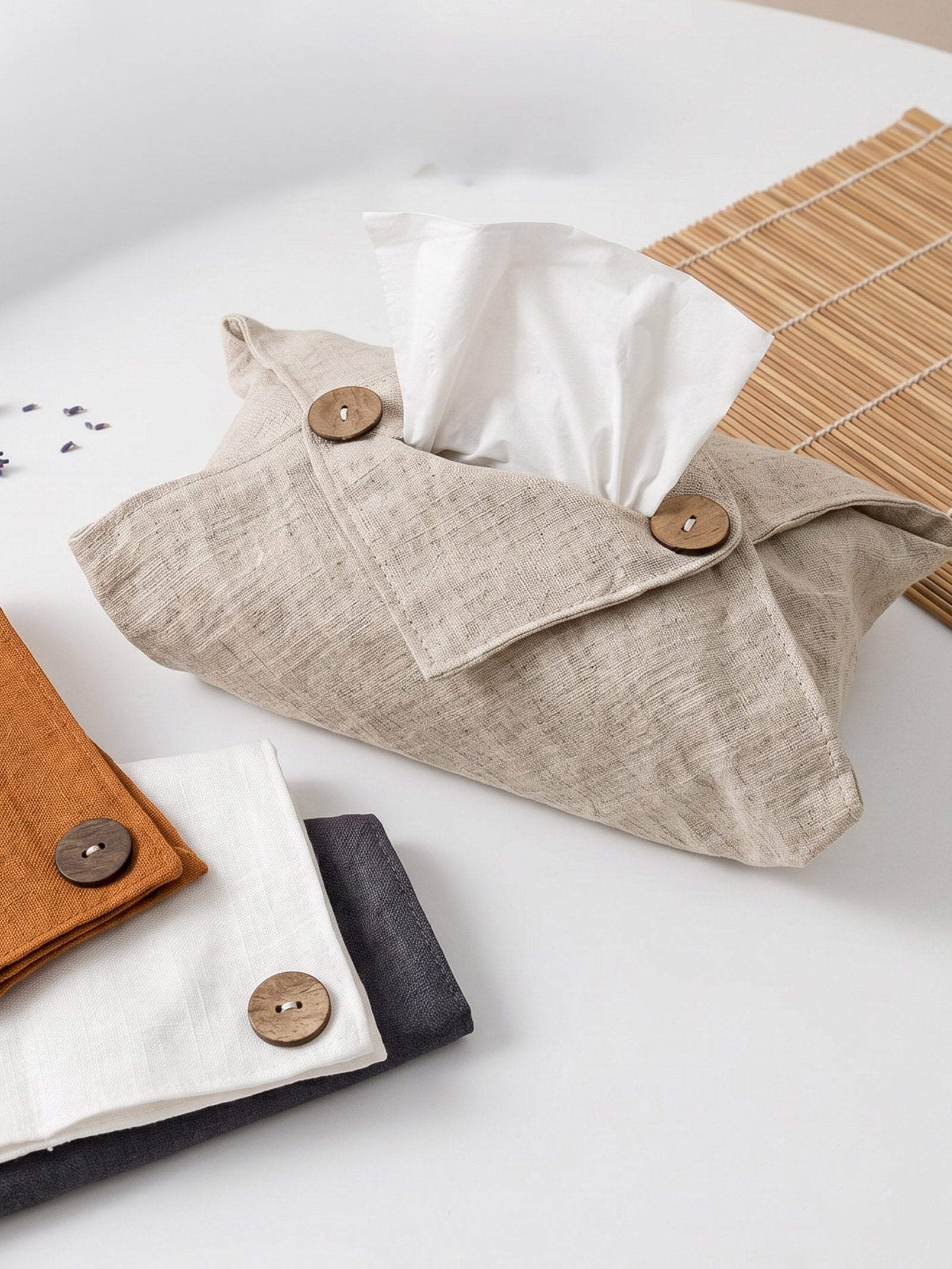 Linen Tissue Box Storage Cover by LINTICO