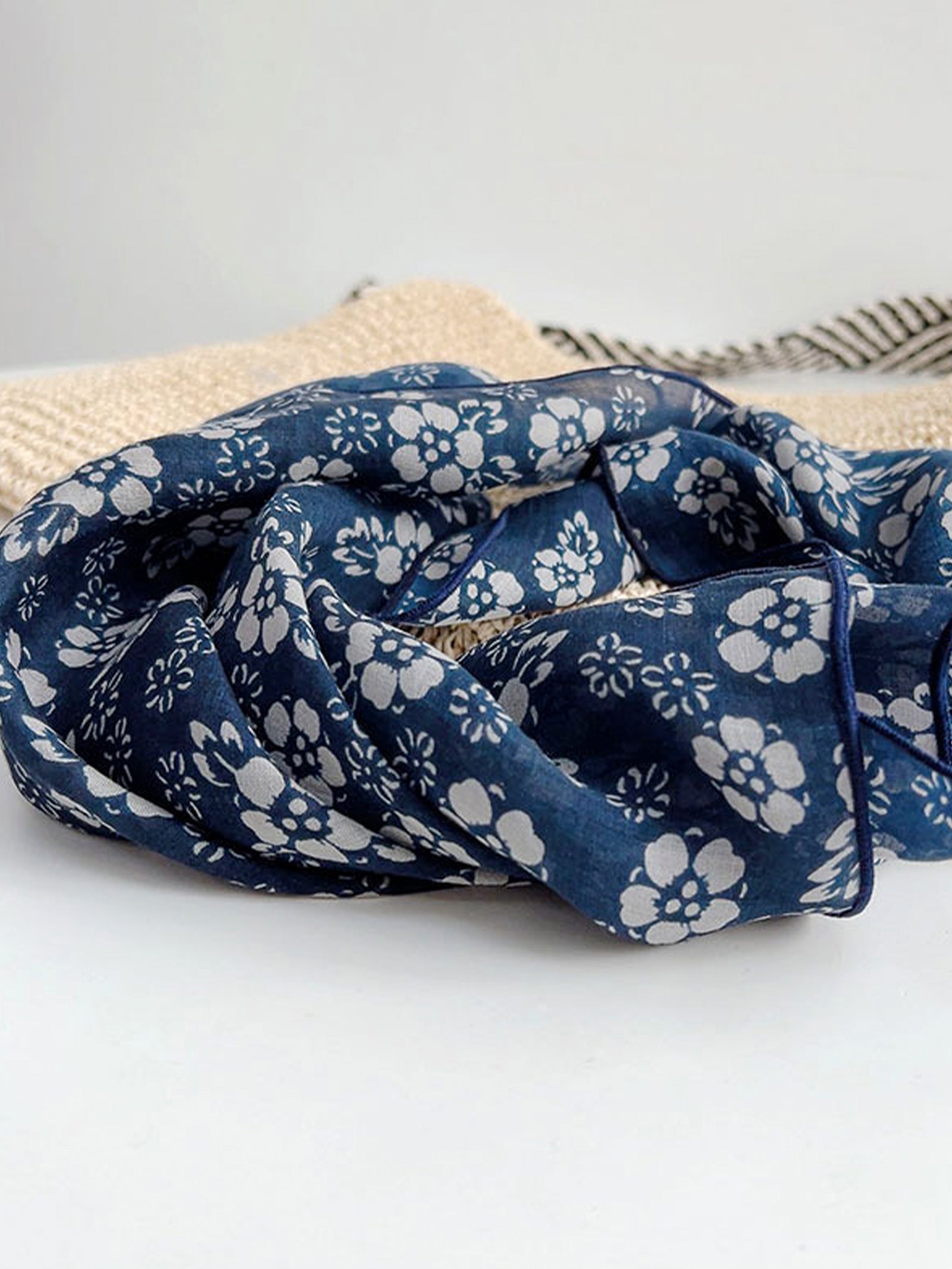 Ramie Vintage Print Handkerchief by LINTICO
