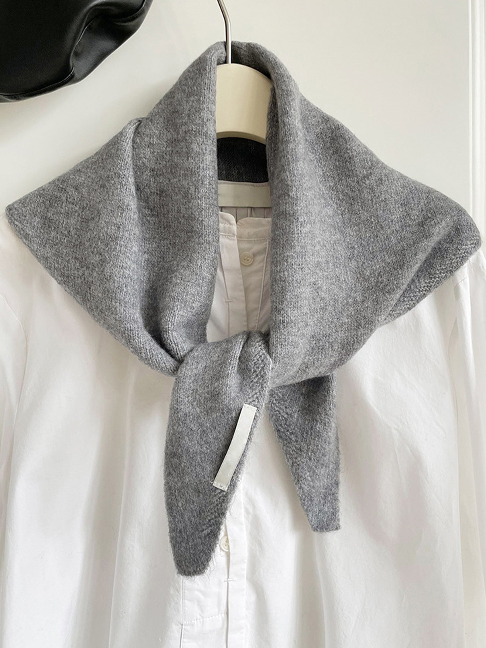 Merino Wool Knitted Triangle Scarf