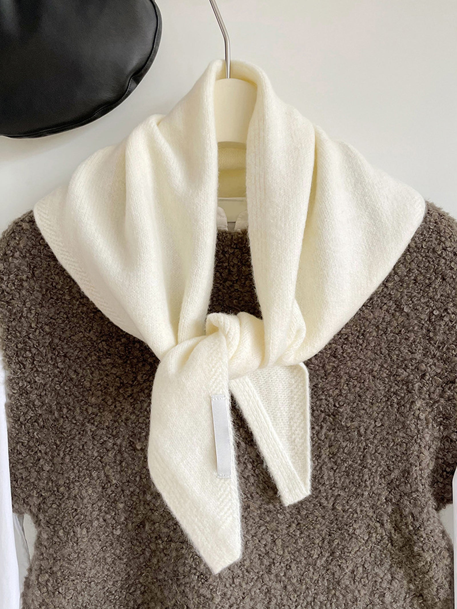 Merino Wool Knitted Triangle Scarf