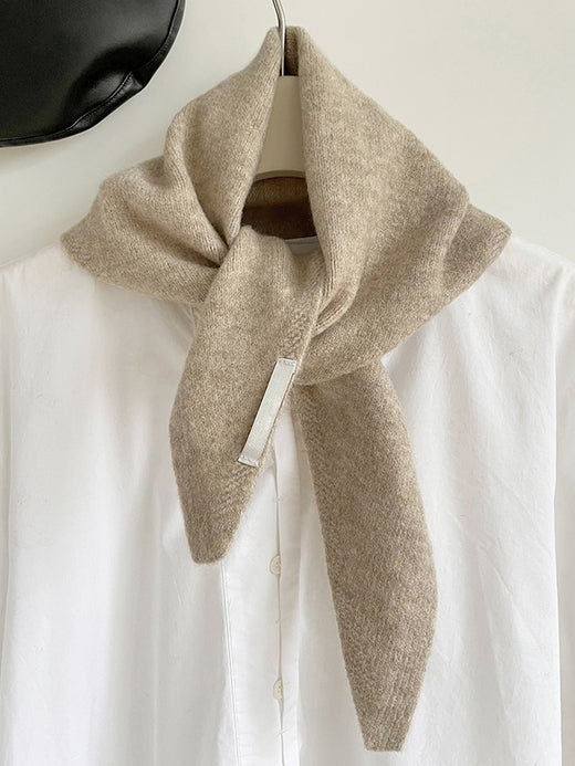100% Merino Wool Knitted Triangle Scarf