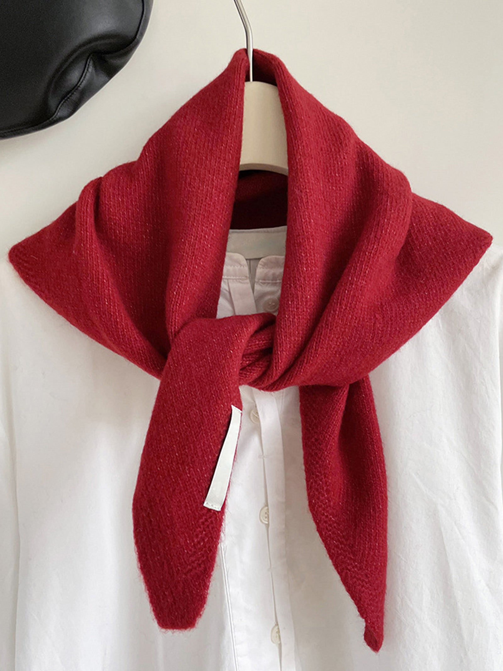 Merino Wool Knitted Triangle Scarf