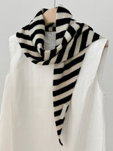 100% Australian Wool Striped Functional Triangle Scarf by LINTICO for women