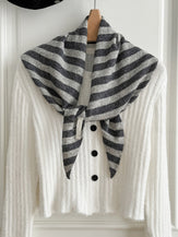 100% Australian Wool Striped Functional Triangle Scarf by LINTICO for women