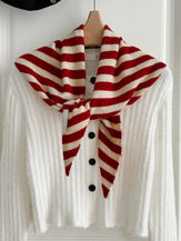 100% Australian Wool Striped Functional Triangle Scarf by LINTICO for women