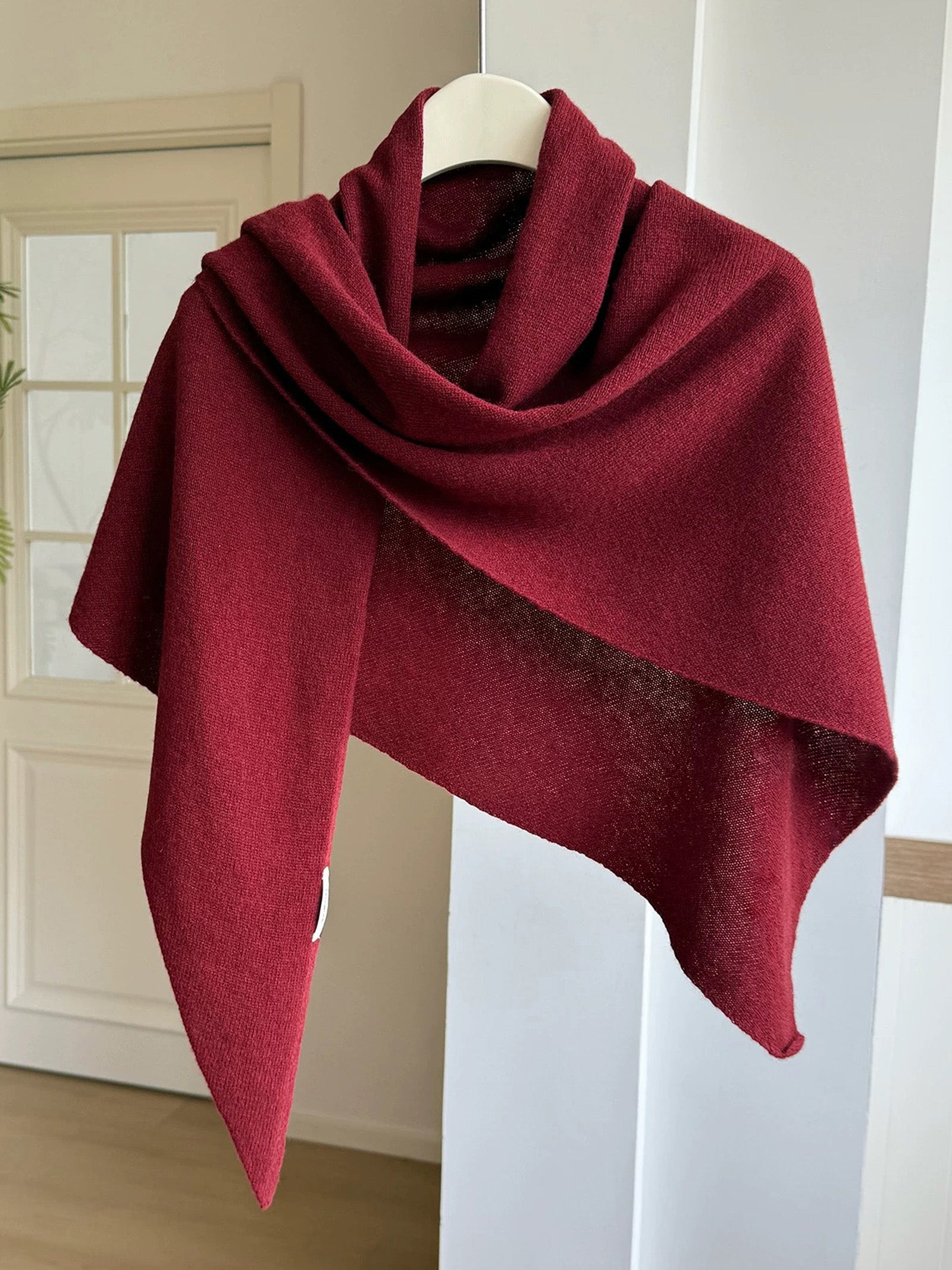 100% Australian Wool Hand-Knit Shawl Scarf