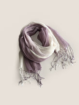 100% Linen Gradient Fringed Light Scarf by LINTICO for women
