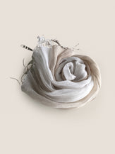 100% Linen Gradient Fringed Light Scarf by LINTICO for women