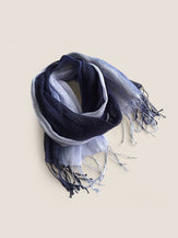 100% Linen Gradient Fringed Light Scarf by LINTICO for women