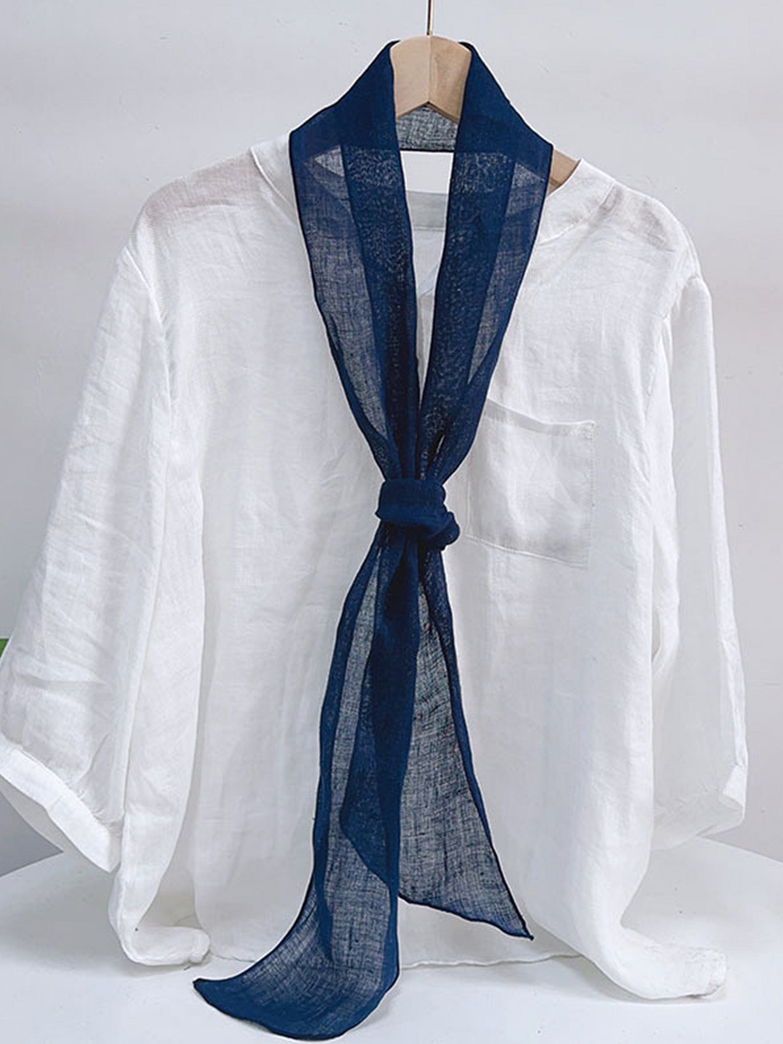 100% Linen Hand-Tie-Dyed Scarf by LINTICO for women