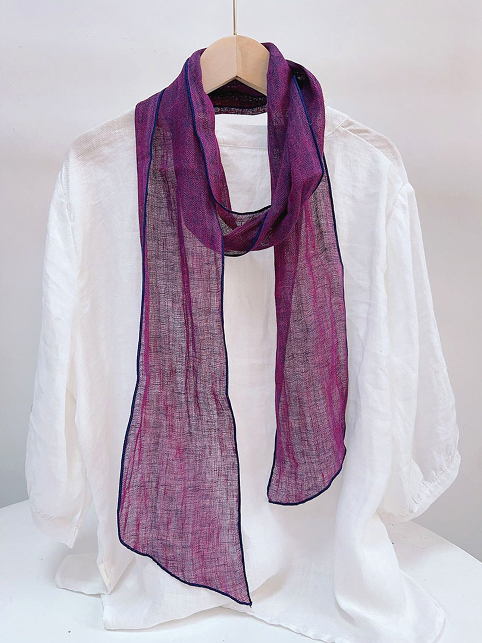 100% Linen Hand-Tie-Dyed Scarf by LINTICO for women