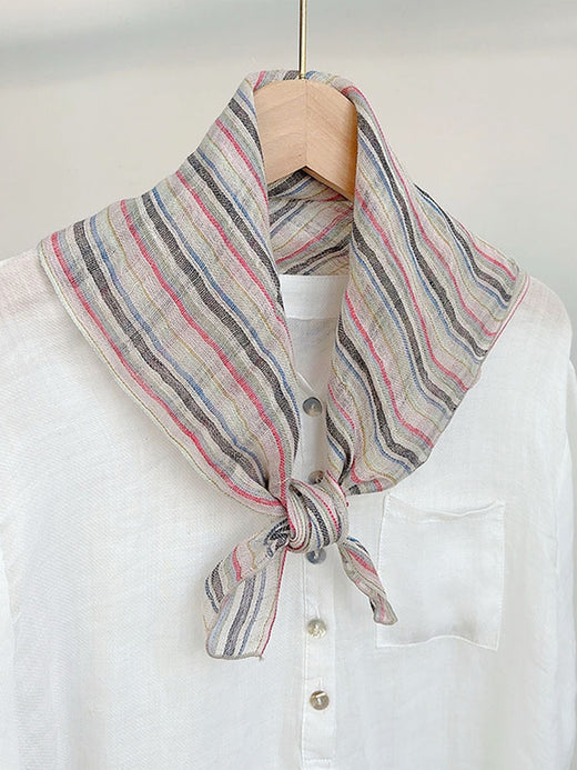 100% Linen Woven Light Square Scarf