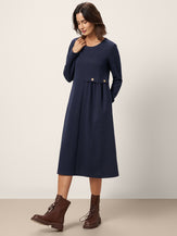 Asymmetric Pleated Waist Midi Dress ALYSSA by LINTICO for women