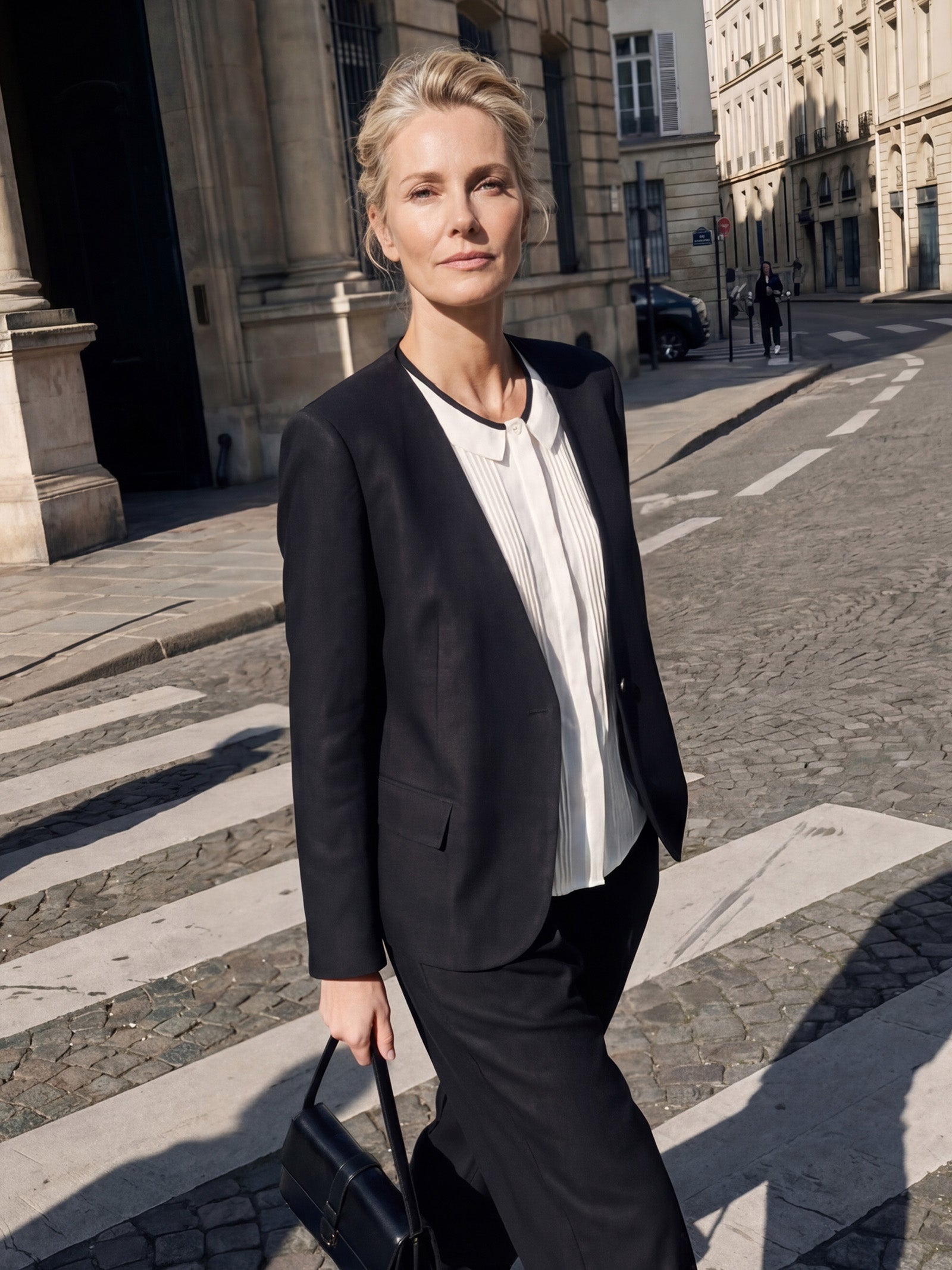 Linen-Lyocell Relaxed V-neck Tailored Blazer VERITY by LINTICO for women