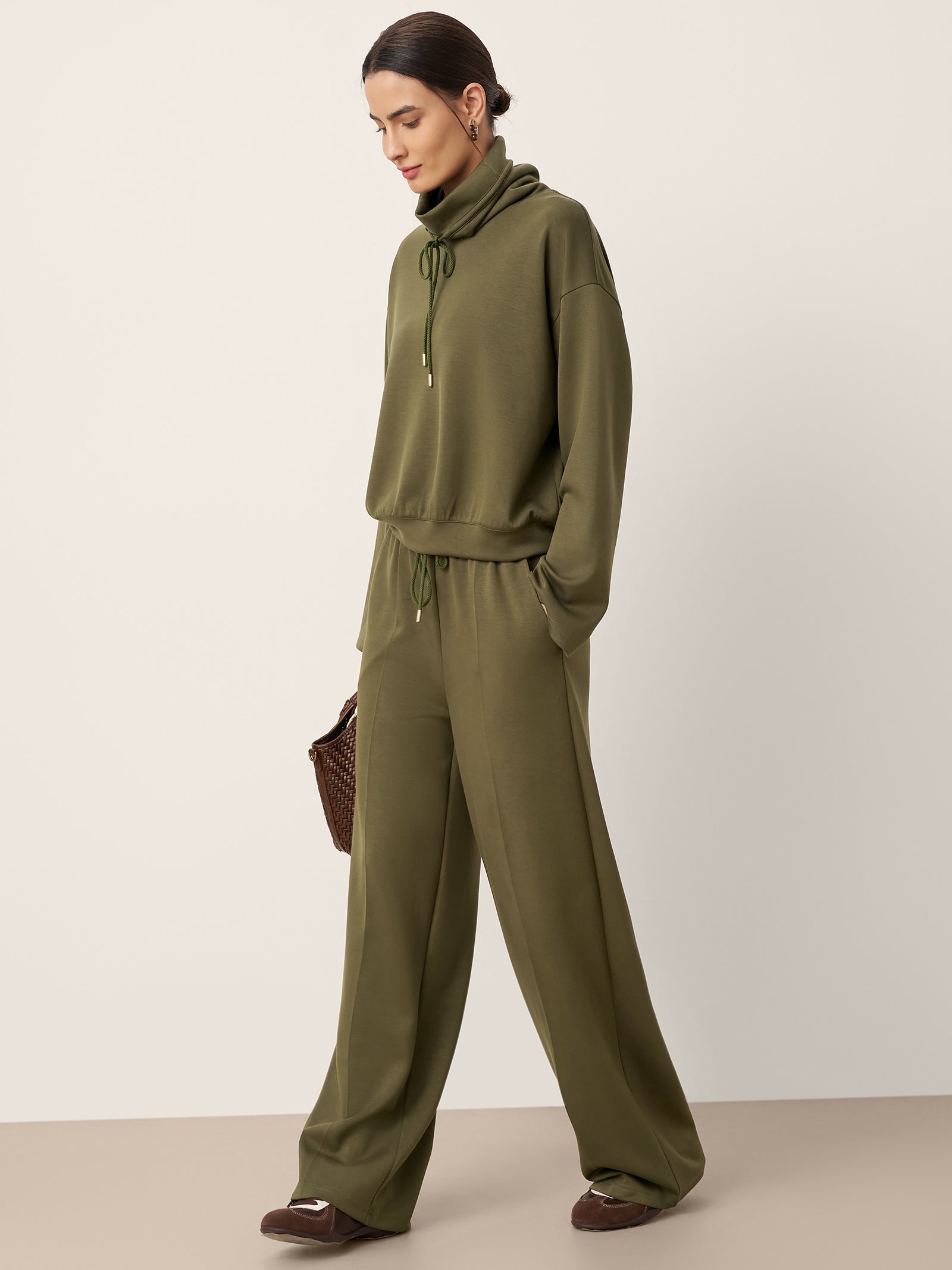 Cotton Drawstring Wide Leg Pants CHELSEA